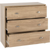 Carlton Trio Bedroom Set Medium Oak Effect drawer opened
