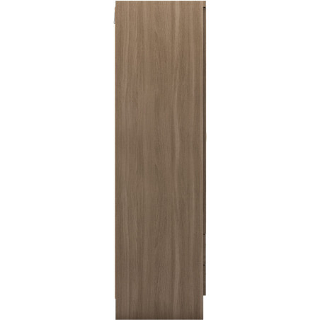 Nevada 3 Door 2 Drawer Mirrored Wardrobe Grey Gloss/Light Oak Effect Veneer