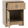 Carlton Trio Bedroom Set Medium Oak Effect bedside opened