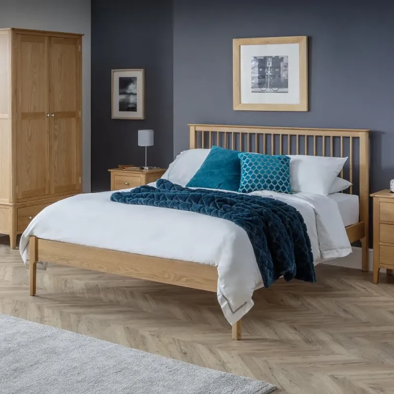Transform Your Bedroom with Cotswold Solid Oak Wooden Bed Frame by Home Divine