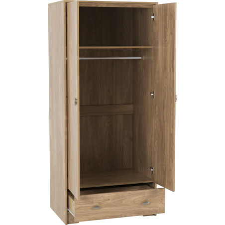 Carlton Trio Bedroom Set Medium Oak Effect wardrobe opened