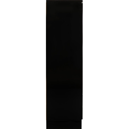 Nevada 3 Door 2 Drawer Mirrored Wardrobe Black Gloss - Home Divine