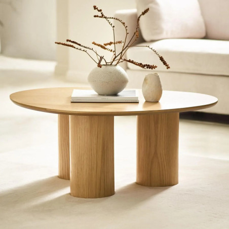 Anya Light Oak Effect Oval Coffee Table