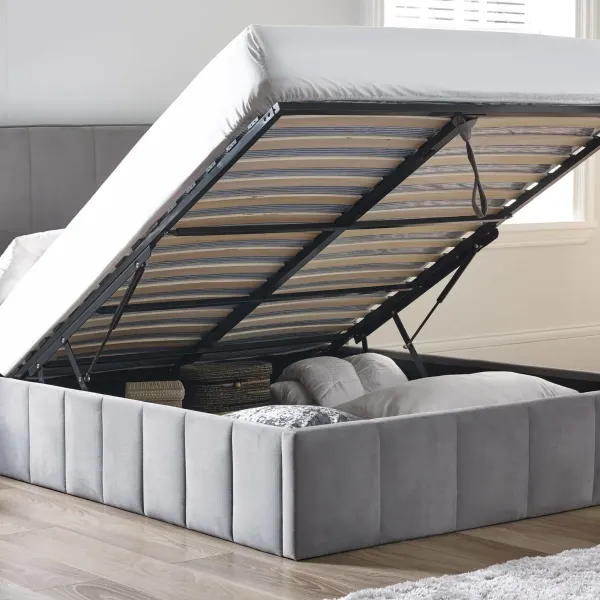 Upgrade Your Bedroom with Katie Ottoman Storage Bed Frame Grey by Home Divine