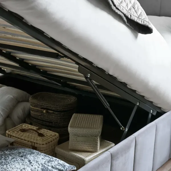 Upgrade Your Bedroom with Katie Ottoman Storage Bed Frame Grey by Home Divine