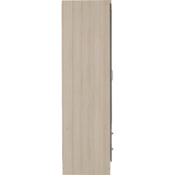 Nevada 3 Door 2 Drawer Mirrored Wardrobe Rustic Oak Effect - Home Divine