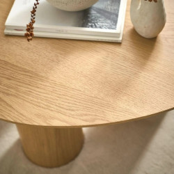 Anya Light Oak Effect Oval Coffee Table top edge
