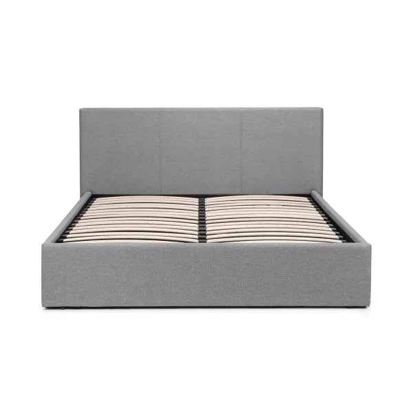 Rialto Ottoman Lift-Up Storage Bed in Light Grey Linen | Home Divine