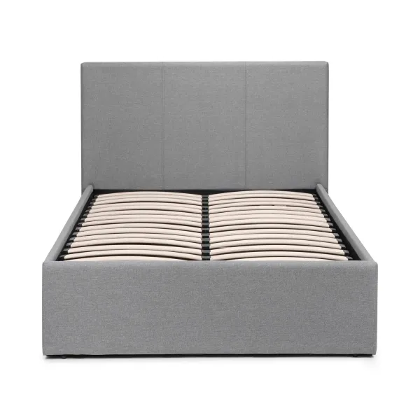 Rialto Ottoman Lift-Up Storage Bed in Light Grey Linen | Home Divine