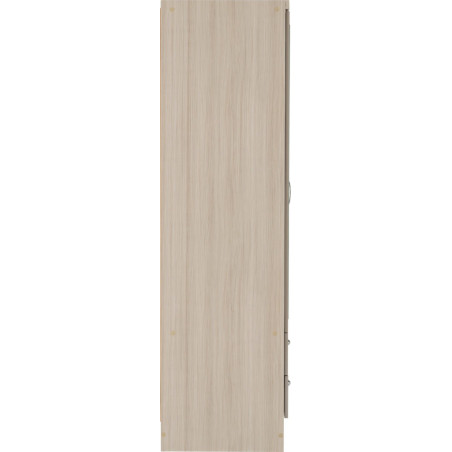 Nevada 3 Door 2 Drawer Mirrored Wardrobe Rustic Oak Effect - Home Divine