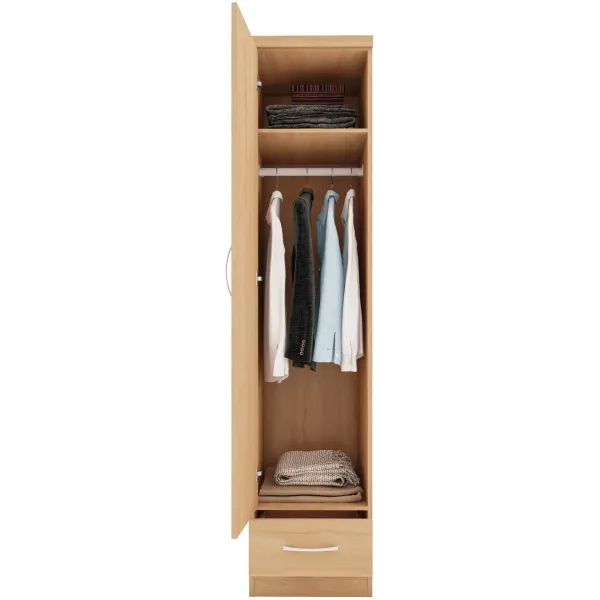 Upgrade Your Bedroom with Home Divine's Nevada 1 Door 1 Drawer Wardrobe
