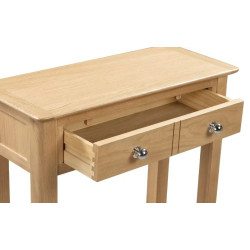 Cotswold Oak Wooden Console Table with 1 Drawer internal drawers