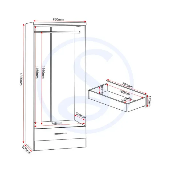 Elevate Your Bedroom with Nevada 2 Door 1 Drawer Wardrobe | Home Divine