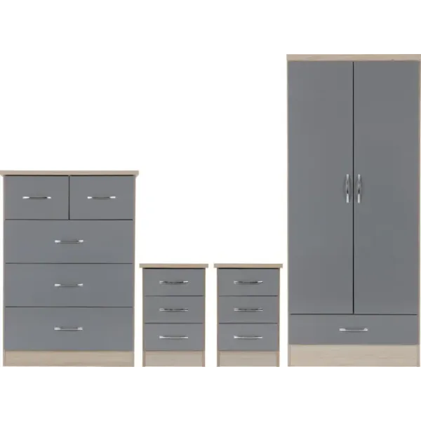 Upgrade Your Bedroom with Nevada 2 Door 1 Drawer Wardrobe Bedroom Set
