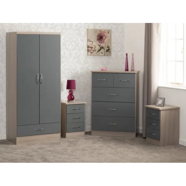 Upgrade Your Bedroom with Nevada 2 Door 1 Drawer Wardrobe Bedroom Set
