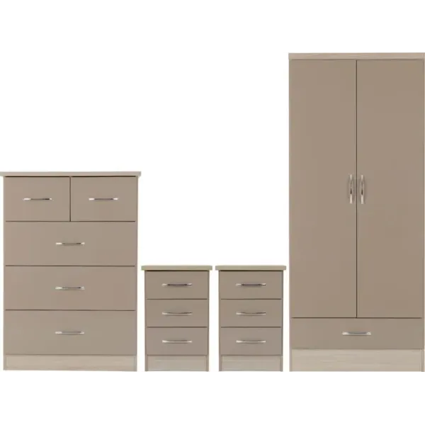 Upgrade Your Bedroom with Nevada 2 Door 1 Drawer Wardrobe Bedroom Set