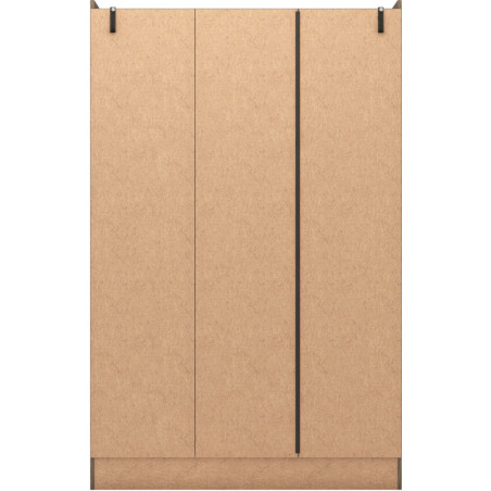 Nevada 3 Door 2 Drawer Mirrored Wardrobe Oyster Gloss/ Light Oak Effect - Home Divine