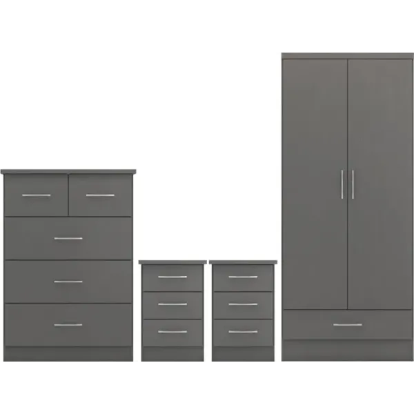 Upgrade Your Bedroom with Nevada 2 Door 1 Drawer Wardrobe Bedroom Set