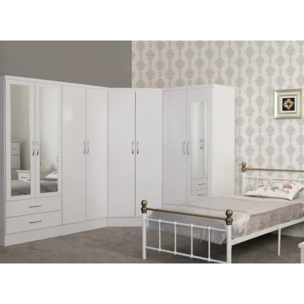 Upgrade Your Bedroom with Home Divine's Nevada 2 Door Corner Wardrobe