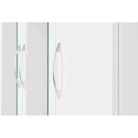 Nevada 3 Door 2 Drawer Mirrored Wardrobe White Gloss - Home Divine