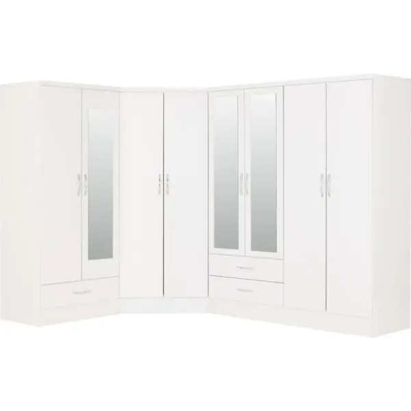 Upgrade Your Bedroom with Home Divine's Nevada 2 Door Corner Wardrobe
