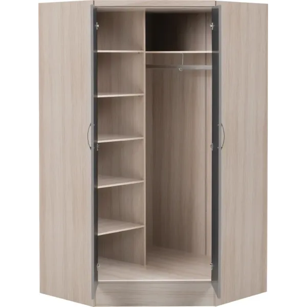 Upgrade Your Bedroom with Home Divine's Nevada 2 Door Corner Wardrobe