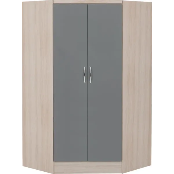 Upgrade Your Bedroom with Home Divine's Nevada 2 Door Corner Wardrobe