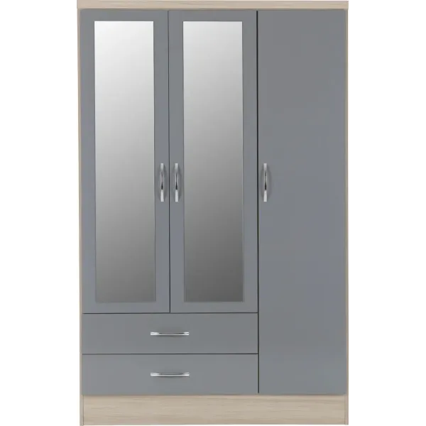 Discover the Luxurious Nevada 3 Door 2 Drawer Mirrored Wardrobe at Home Divine