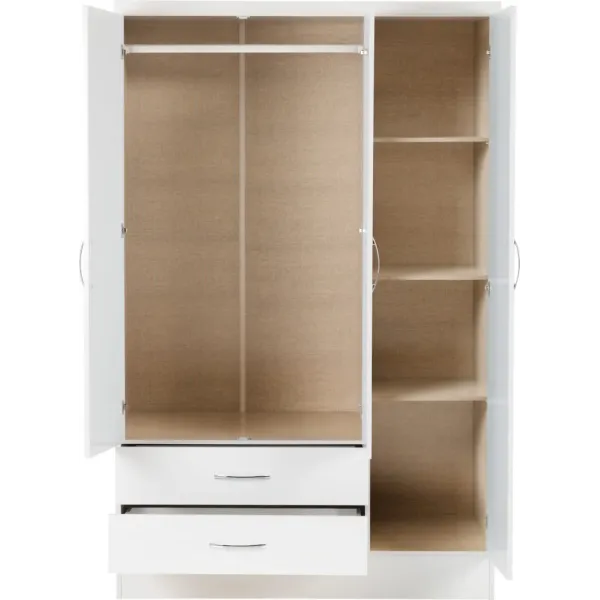 Discover the Luxurious Nevada 3 Door 2 Drawer Mirrored Wardrobe at Home Divine