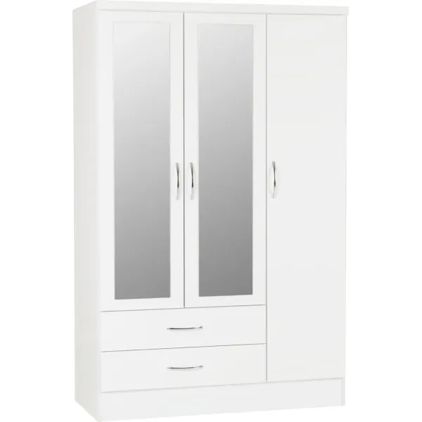 Discover the Luxurious Nevada 3 Door 2 Drawer Mirrored Wardrobe at Home Divine