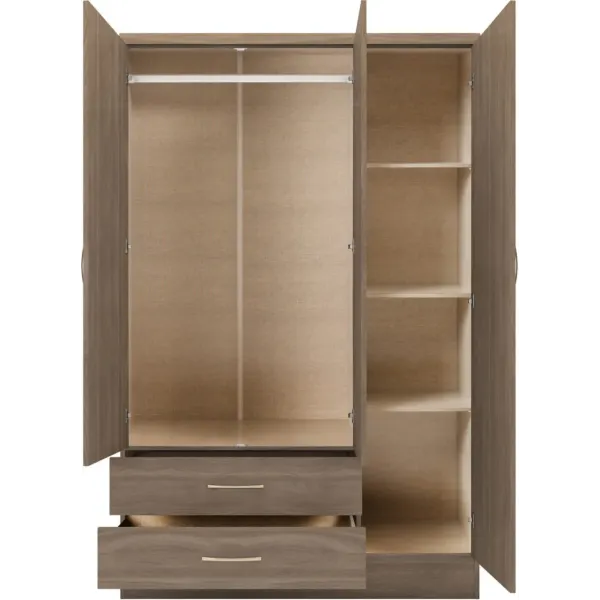 Discover the Luxurious Nevada 3 Door 2 Drawer Mirrored Wardrobe at Home Divine