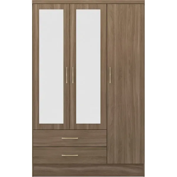 Discover the Luxurious Nevada 3 Door 2 Drawer Mirrored Wardrobe at Home Divine