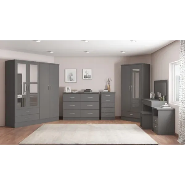 Discover the Luxurious Nevada 3 Door 2 Drawer Mirrored Wardrobe at Home Divine