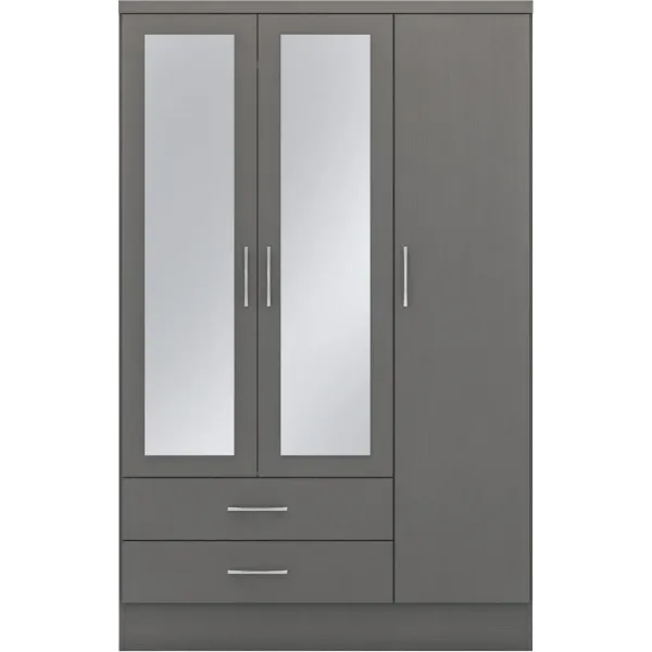 Discover the Luxurious Nevada 3 Door 2 Drawer Mirrored Wardrobe at Home Divine
