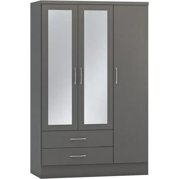 Discover the Luxurious Nevada 3 Door 2 Drawer Mirrored Wardrobe at Home Divine