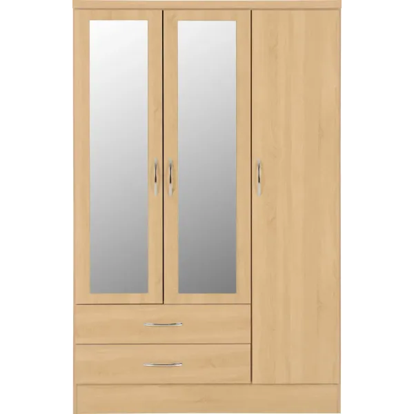 Discover the Luxurious Nevada 3 Door 2 Drawer Mirrored Wardrobe at Home Divine