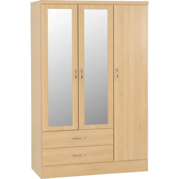 Discover the Luxurious Nevada 3 Door 2 Drawer Mirrored Wardrobe at Home Divine