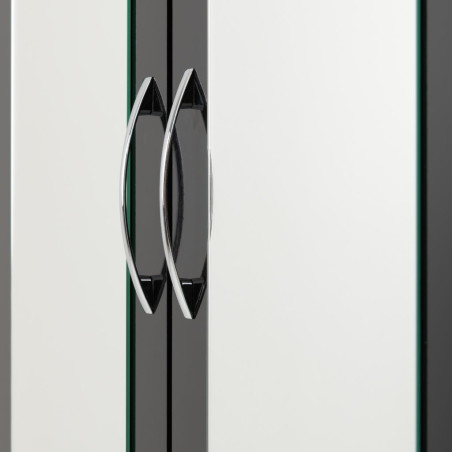 Nevada 3 Door 2 Drawer Mirrored Wardrobe 3D Effect Grey - Home Divine