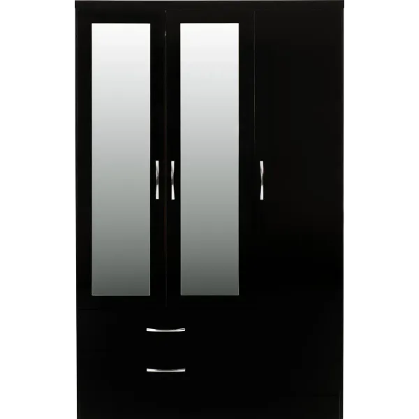 Discover the Luxurious Nevada 3 Door 2 Drawer Mirrored Wardrobe at Home Divine