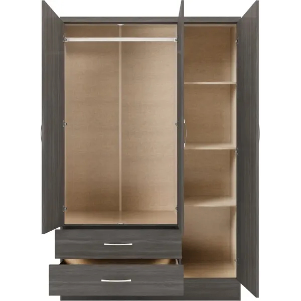 Discover the Luxurious Nevada 3 Door 2 Drawer Mirrored Wardrobe at Home Divine