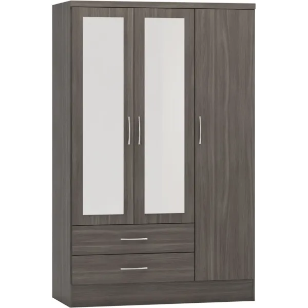 Discover the Luxurious Nevada 3 Door 2 Drawer Mirrored Wardrobe at Home Divine