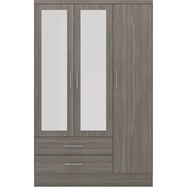 Discover the Luxurious Nevada 3 Door 2 Drawer Mirrored Wardrobe at Home Divine