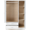 Nevada 3 Door 2 Drawer Mirrored Wardrobe Sonoma Oak Effect - Home Divine