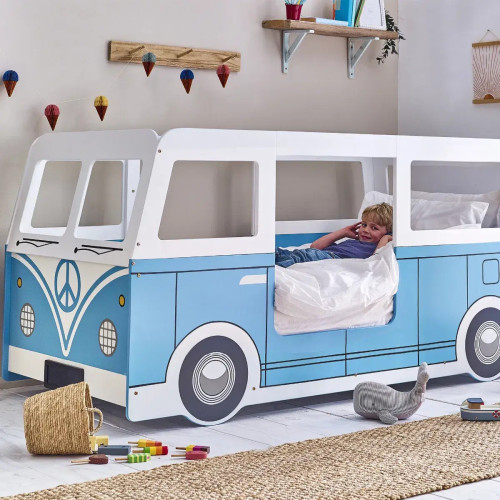 Campervan Single 3ft Bed Light Blue for Kids