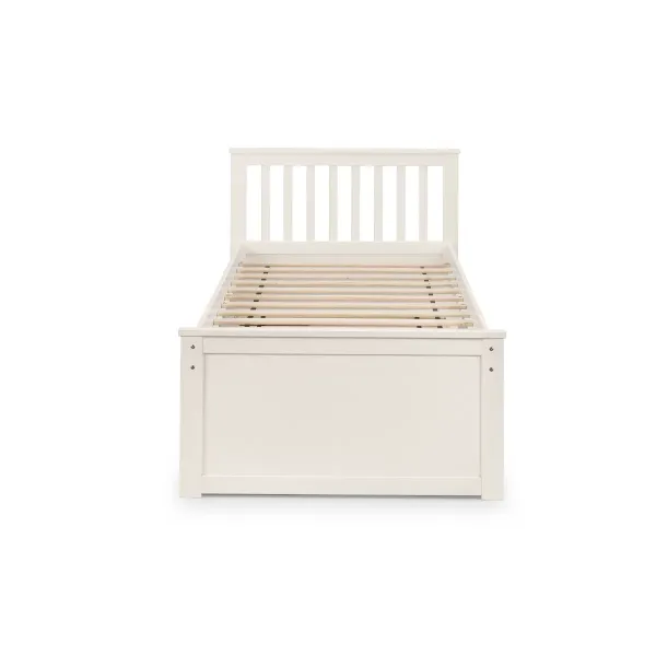 Maisie Bed With Underbed And Drawers in Surf White Finish - Home Divine