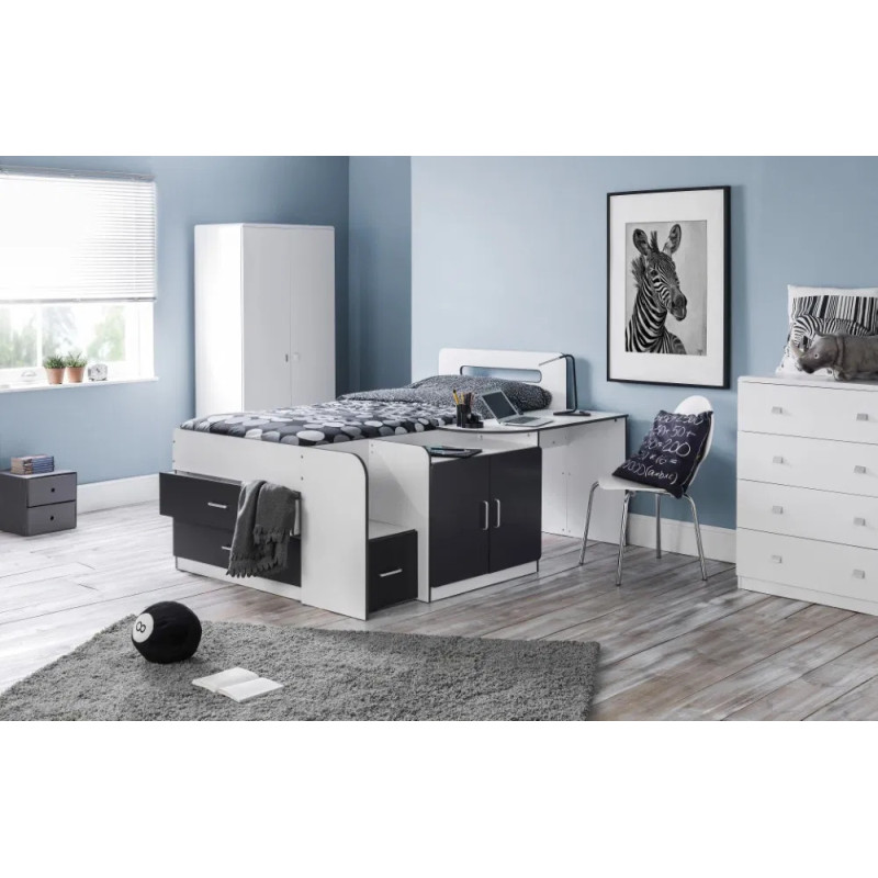 Cookie Cabin Bedin White/ Charcoal