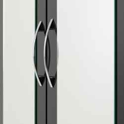 Nevada 3 Door 2 Drawer Mirrored Wardrobe Sonoma Oak Effect - Home Divine