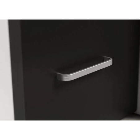 Cookie Cabin Bed in White/ Charcoal handle