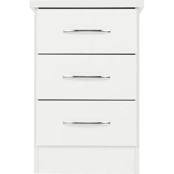 Home Divine: Nevada 3 Drawer Bedside Chest - Stylish Storage Solution