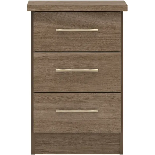 Home Divine: Nevada 3 Drawer Bedside Chest - Stylish Storage Solution